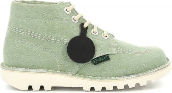 Kickers Sportieve Vetersneakers voor Vrouwen Green Dames