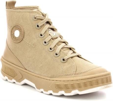 Kickers Hoge Top Sneakers Kick Way Beige Dames