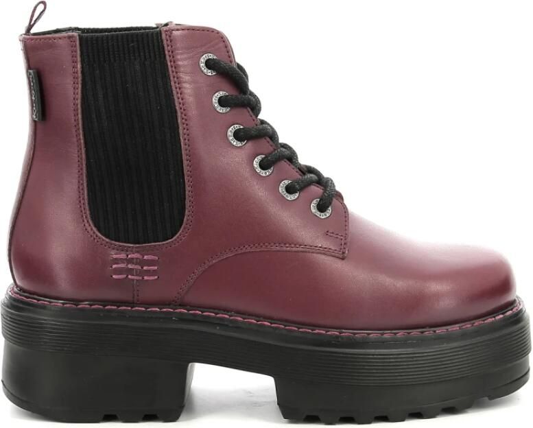 Kickers Comfortabele Leren Laarzen Kick Helena Brown Dames