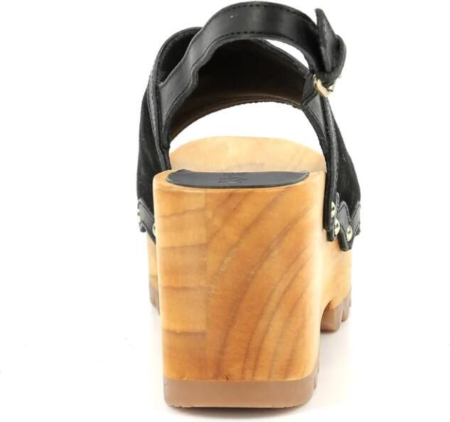 Kickers Kick Wedges Wood Black Dames