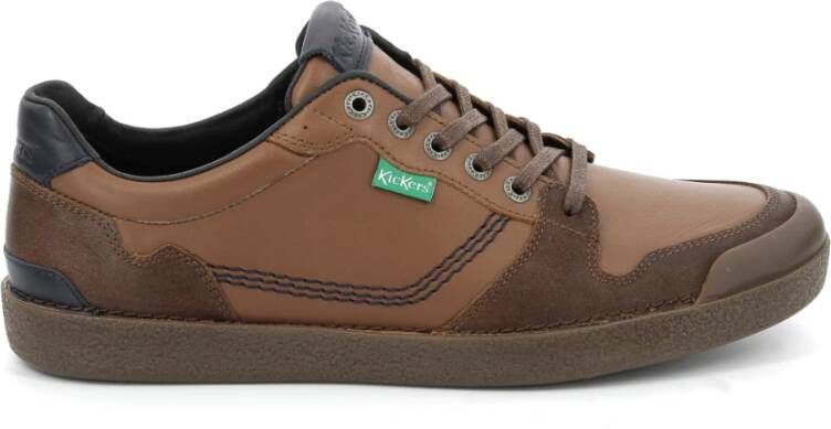 Kickers Lage Top Leren Sneakers Kick Trigolo Brown Heren - Foto 2