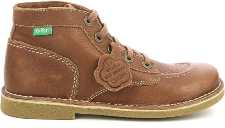 Kickers Legendiknew Veterschoenen van Leer Brown Dames