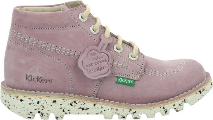 Kickers Neorallye Leren Veterschoenen Purple Dames