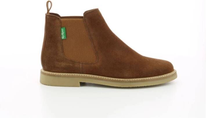 Kickers Tyga Leren Laarzen Elastische Sluiting Brown Dames