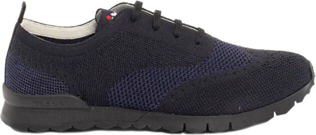 Kiton Blauwe Gebreide Sneakers Blue Heren