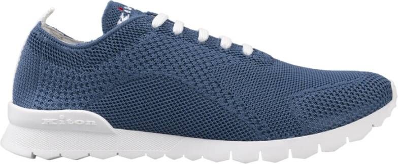 Kiton Blauwe Leren Sneakers