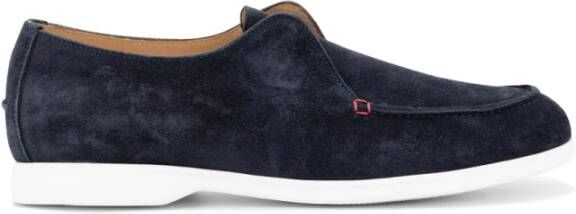 Kiton Comfortabele Leren Moccasin Blue Heren