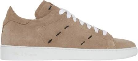 Kiton Suède Leren Sneakers met Zijpanelen Beige Heren