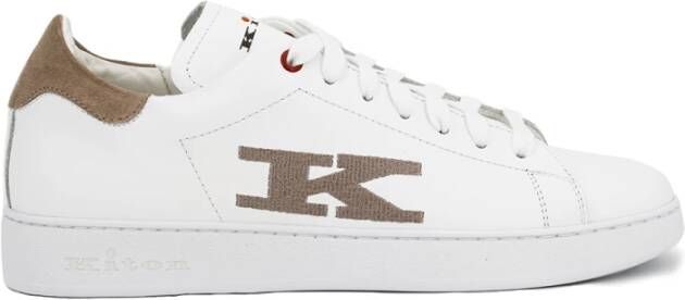 Kiton Flexibele Leren Sneakers White Heren