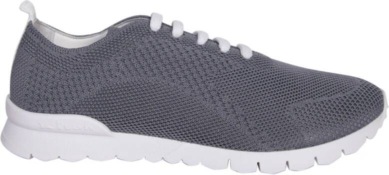 Kiton Grijze Sneakers Klassieke Ronde Neus Vetersluiting