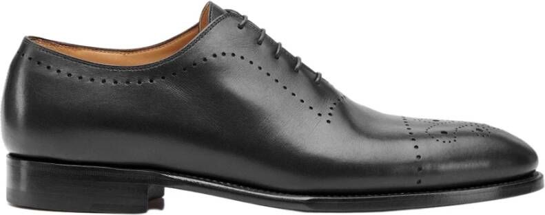 Kiton Handgemaakte kalfsleren Oxford schoenen Black Heren