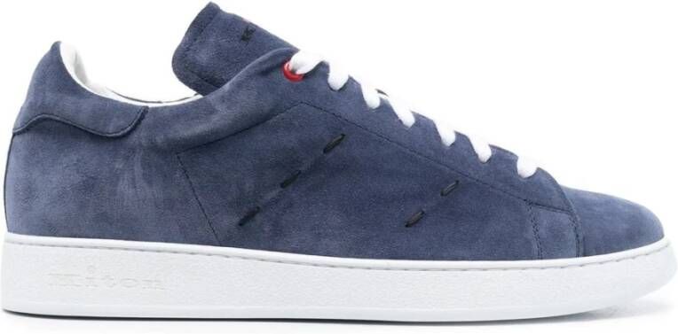 Kiton Indigo Kalfsleren Schoenen Blauw Heren