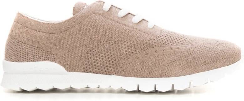 Kiton Sportschoenen Sneaker Vetersluiting Antislipzool Verwijderbare Binnenzool Beige Heren