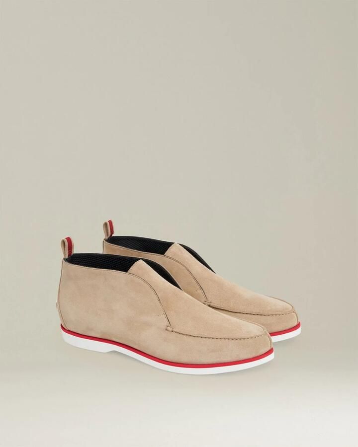 Kiton Beige kalfsleren enkellaarzen