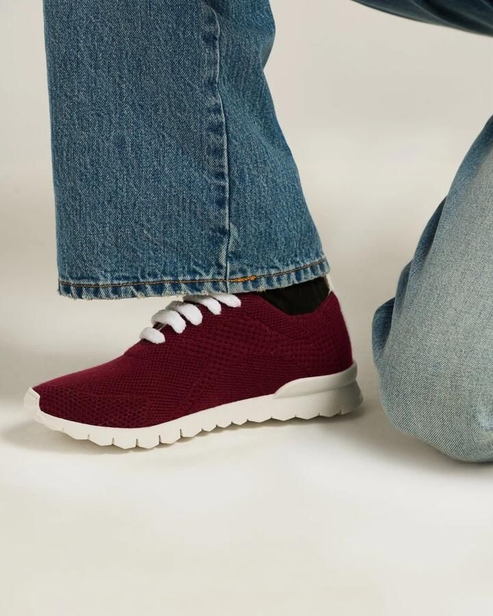Kiton Bourgondische Kasjmier Gebreide Sneakers