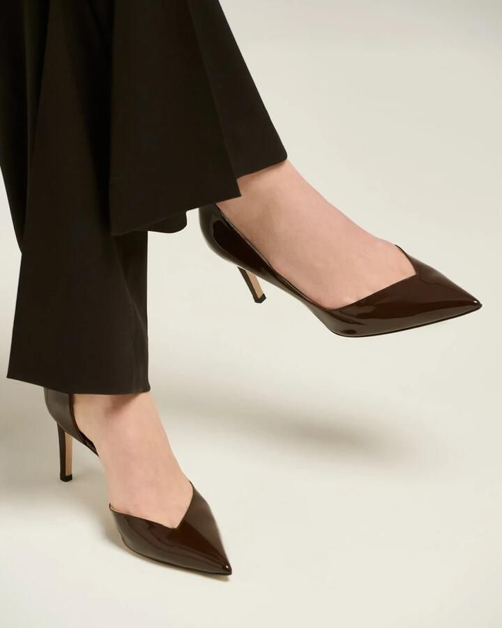 Kiton Chocoladebruine Lakleren Pumps