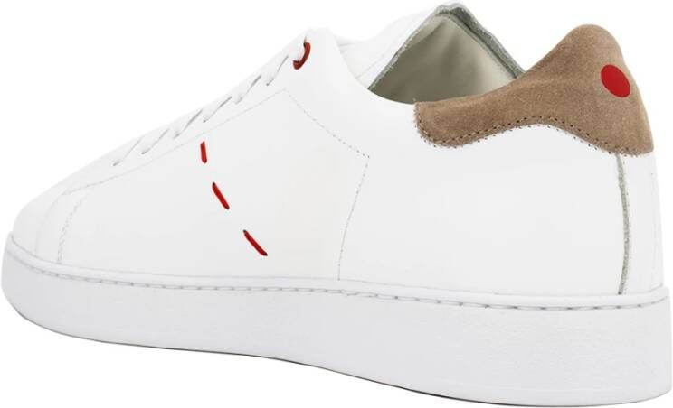 Kiton Flexibele Leren Sneakers Wit Heren