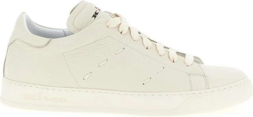 Kiton Gehamerd leren sneakers