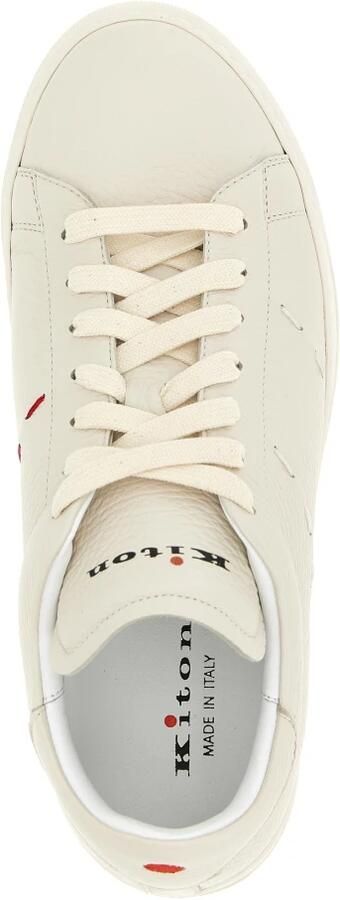 Kiton Gehamerd leren sneakers - Foto 2