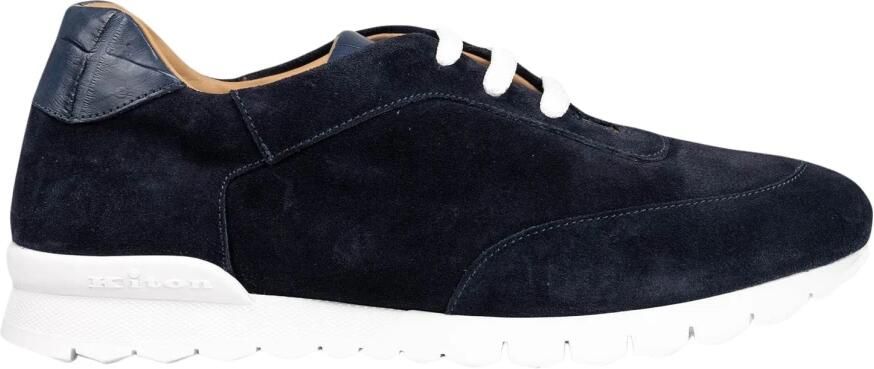 Kiton Leather Suede Crocodile Sneakers