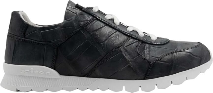 Kiton Leren Krokodillen Sneakers