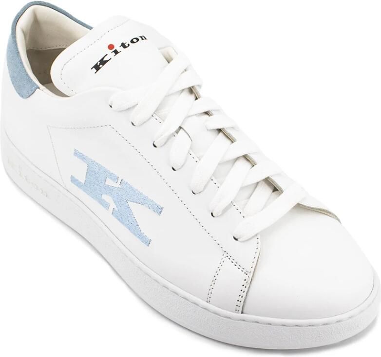 Kiton Leren sneakers voor mannen White Heren