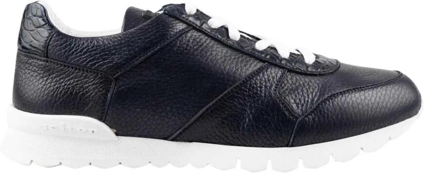 Kiton Leren Suède en Leren Krokodil Sneakers