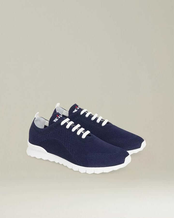 Kiton Navy Blue Knit Sneakers