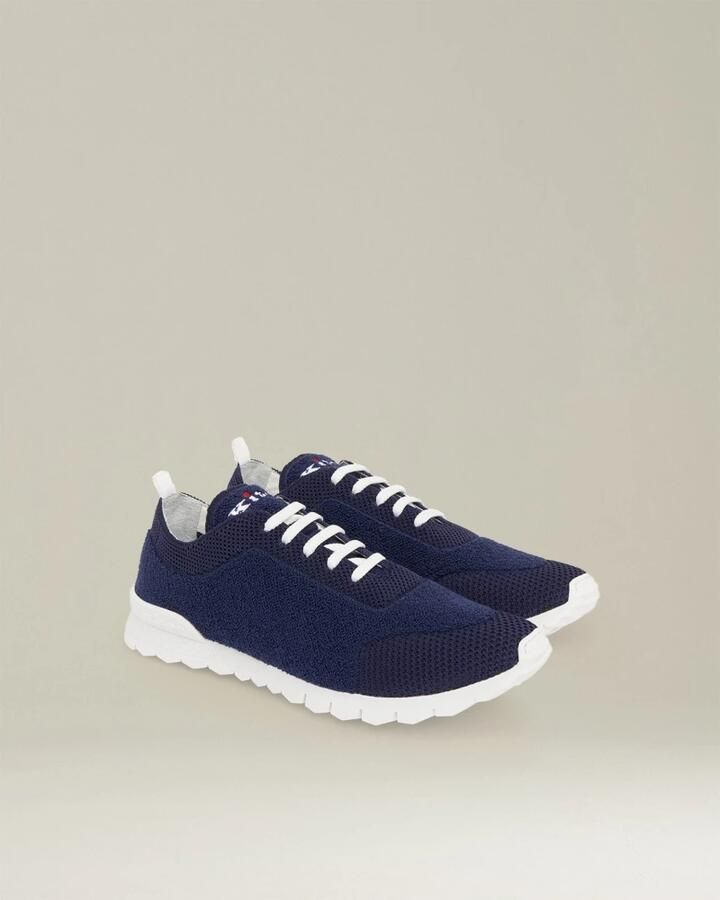 Kiton Navy Blue Knit Sneakers