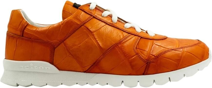 Kiton USSA077N0010202005 Leren Crocodilesneakers