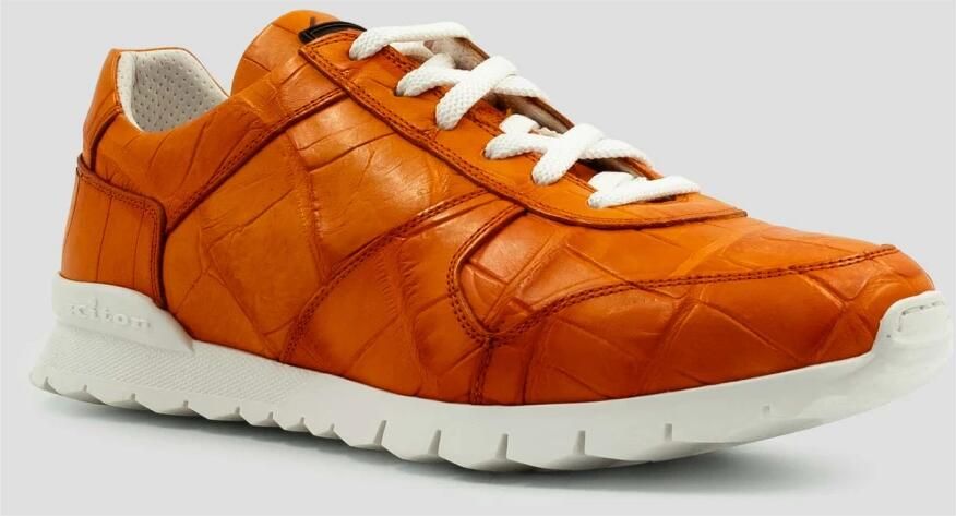 Kiton USSA077N0010202005 Leren Crocodilesneakers - Foto 4