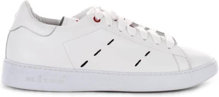 Kiton Lage Top Leren Sneakers White Heren