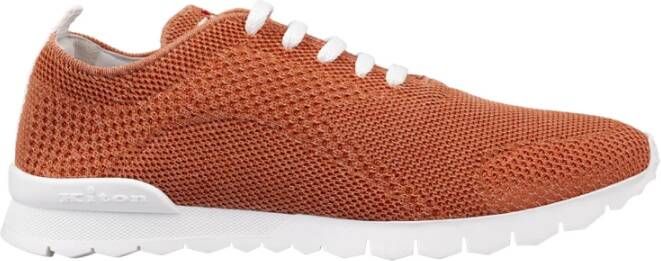 Kiton Oranje Sneakers met Leren Voering