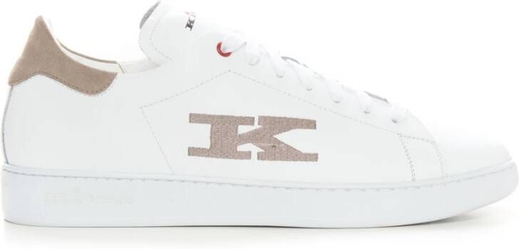 Kiton Flexibele Leren Sneakers White Heren