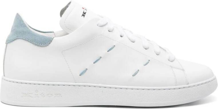 Kiton Witte Sneakers met Decoratieve Stiksels White Heren