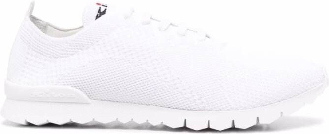 Kiton Witte Textuur Gebreide Sneakers White Heren