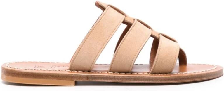 K.jacques Beige Caged Sandalen Ronde Neus Beige Dames