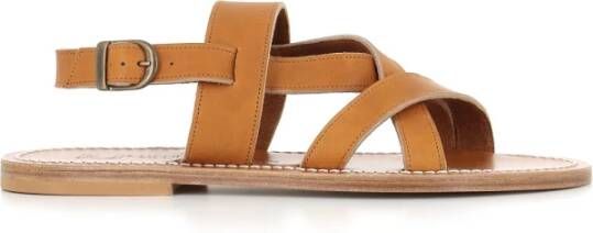 K.jacques Bruin lederen kruisband sandalen Brown Heren