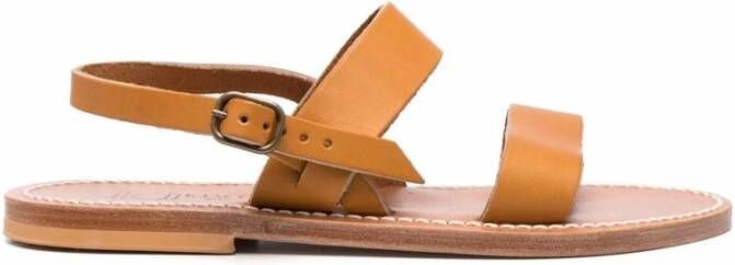 K.jacques Bruin Leren Sandalen met Dunne Bandjes