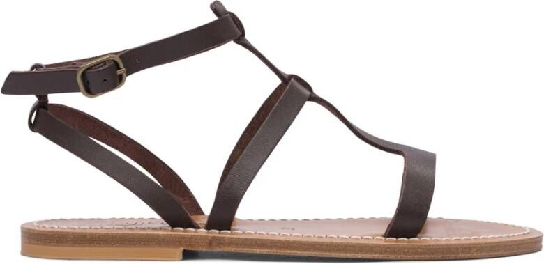 K.jacques Bruine Leren Sandalen voor Vrouwen