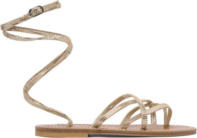 K.jacques Gouden Leren Sandalen voor Vrouwen