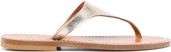 K.jacques Gouden sandalen met teenslipperband