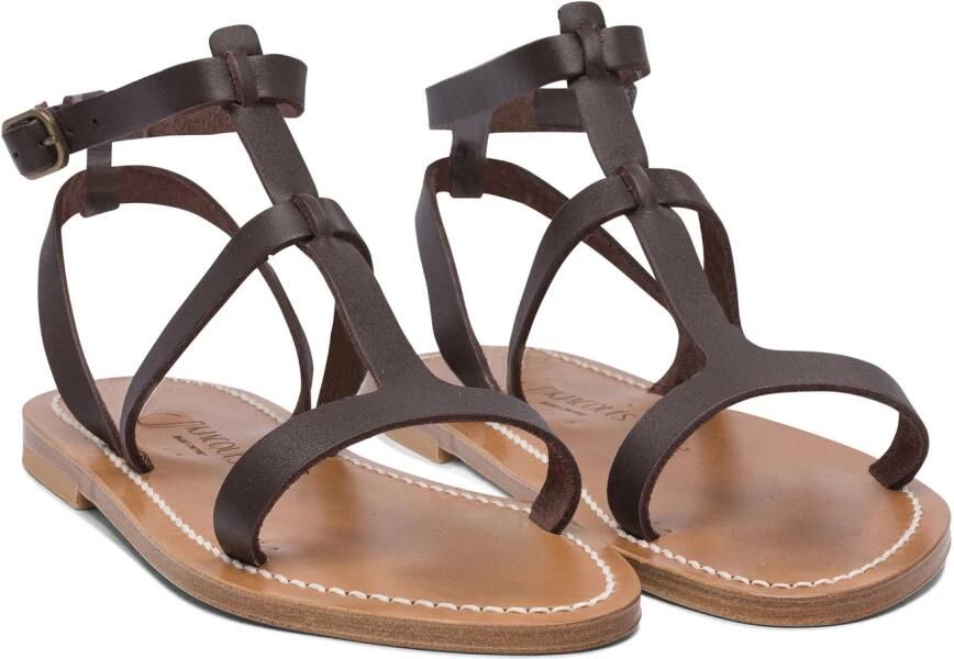 K.jacques Bruine Leren Sandalen voor Vrouwen - Foto 3