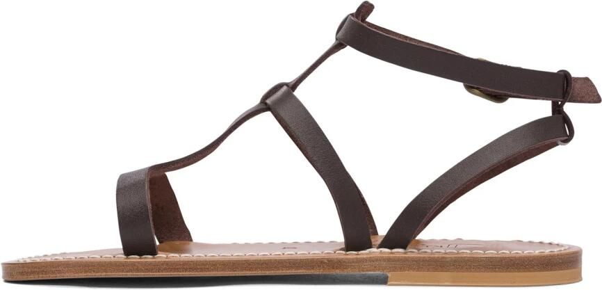 K.jacques Bruine Leren Sandalen voor Vrouwen