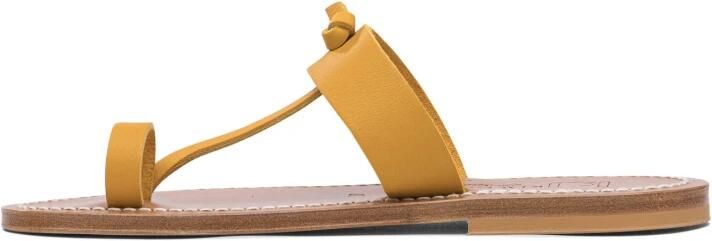 K.jacques Gele leren sandalen voor vrouwen