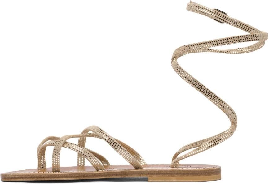 K.jacques Gouden Leren Sandalen voor Vrouwen