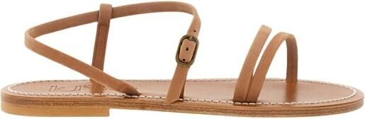 K.jacques Platte leren sandalen