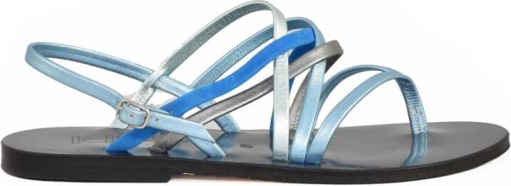 K.jacques Leren sandalen met enkelband