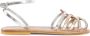 K.jacques Zilver Metallic Leren Blokhak Sandalen - Thumbnail 1