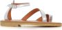 K.jacques Zilveren Leren Enkelband Sandalen - Thumbnail 1
